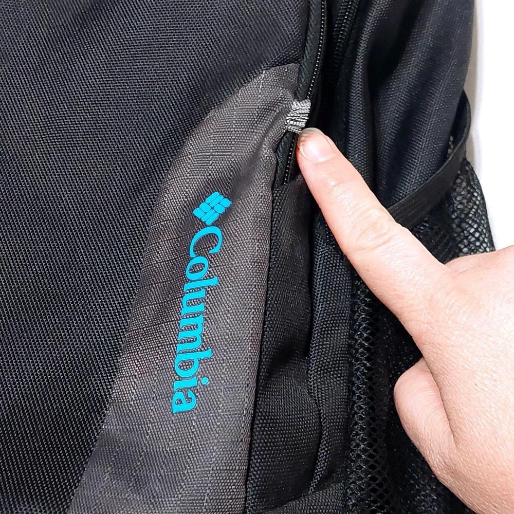 Columbia Diaper Bag Backpack Black Turquoise Unisex Baby Travel Changing Pad